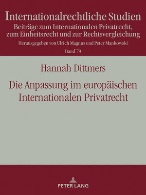 cover image of Die Anpassung im europaeischen Internationalen Privatrecht